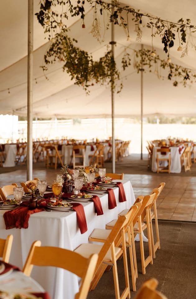 Tented wedding reception